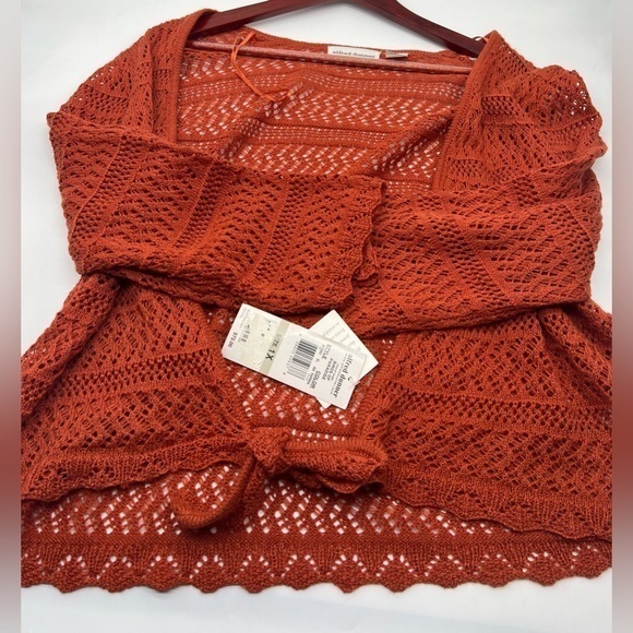 Alfred Dunner burnt orange knit open top with front tie NWT - Picture 1 of 7